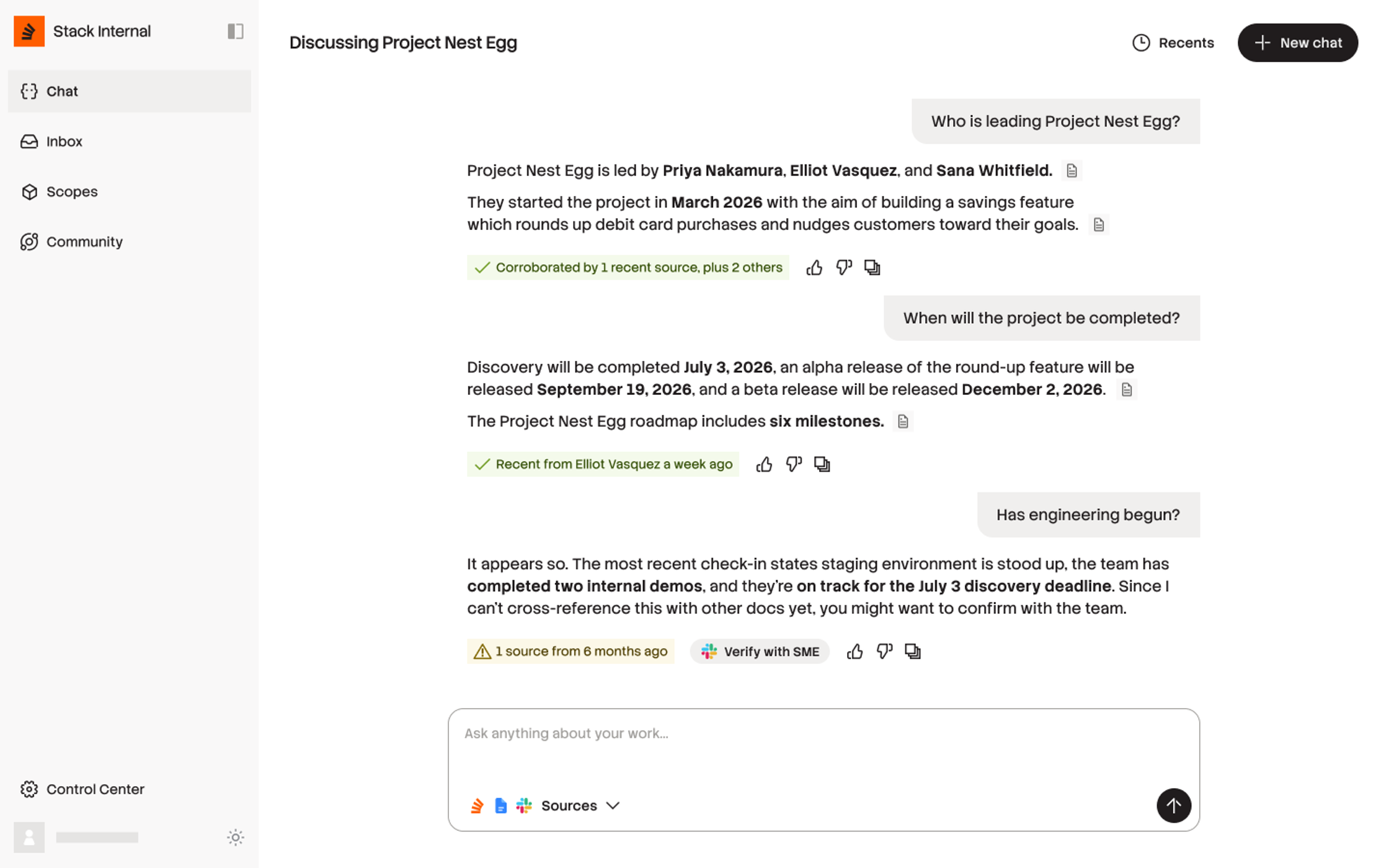 Screenshot of the feature in product