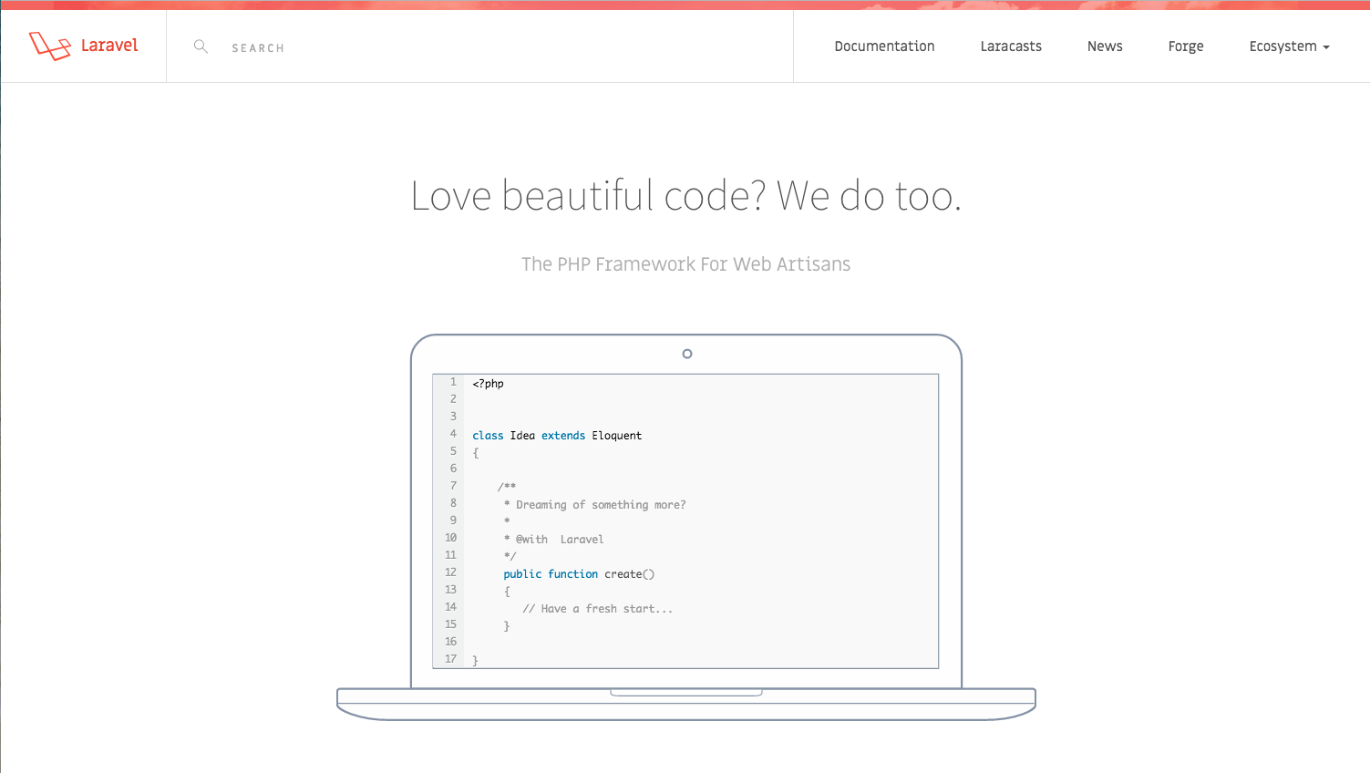 Laravel homepage