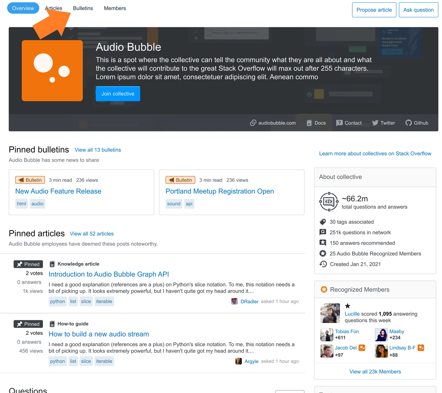 How to create and manage Bulletins Stack Overflow