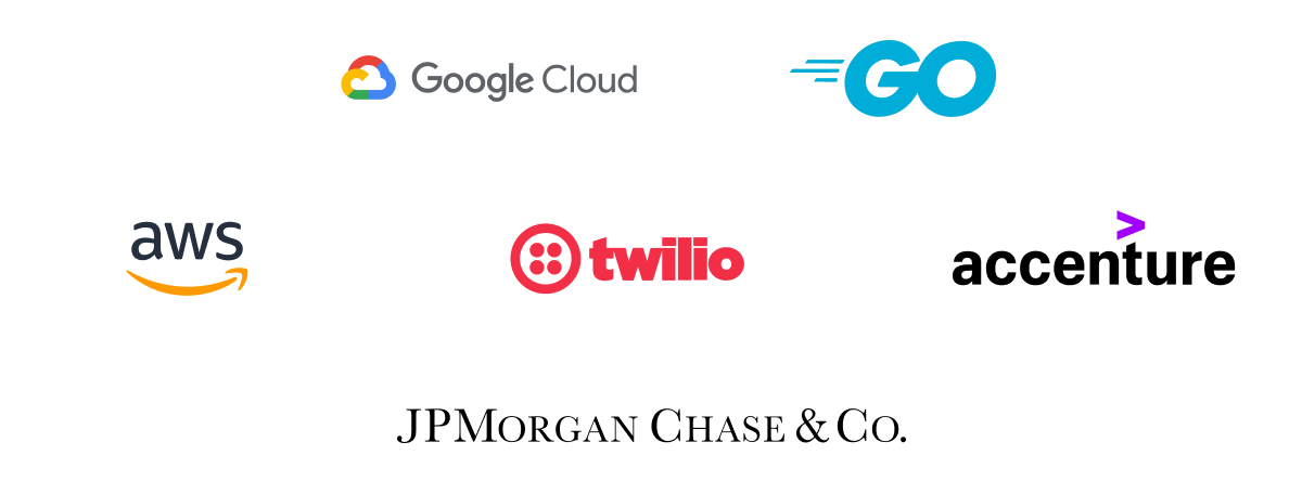 AWS, JP Morgan Chase, and Accenture logos