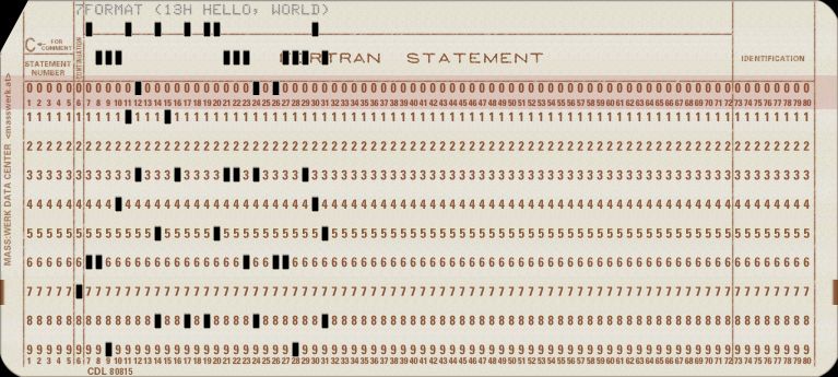 An old punch card