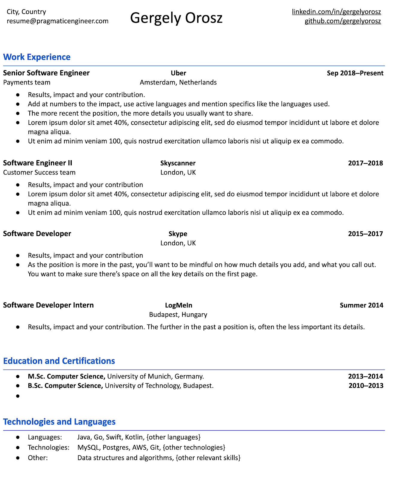 how to build experience resume