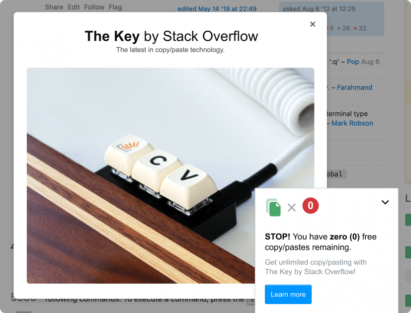 No joke—you can buy our copy/paste keyboard right now - Stack Overflow