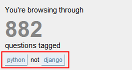 stackoverflow-tagged-not-clause
