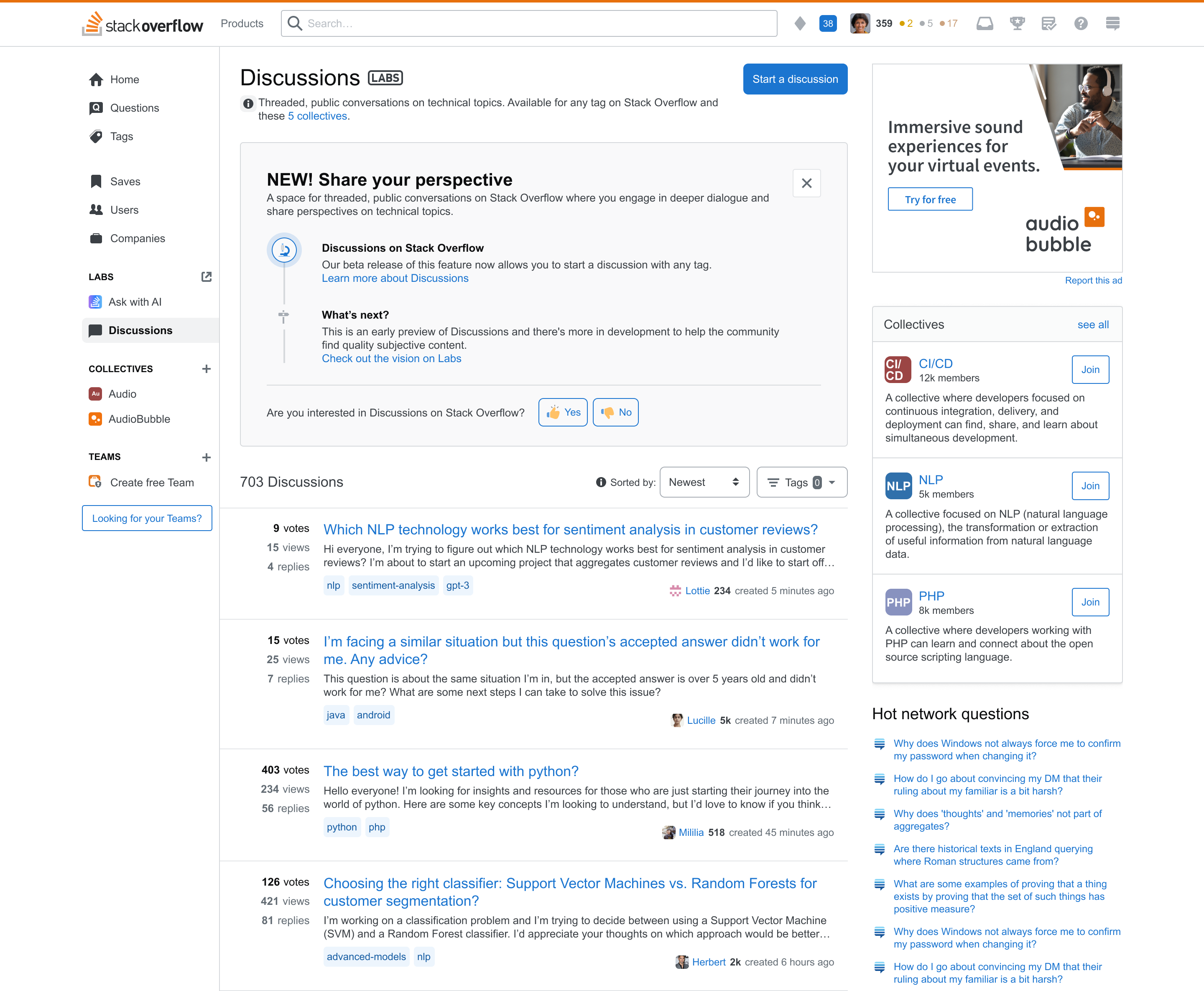 Discussions now taking place across all tags on Stack Overflow