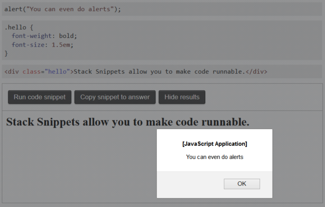 Introducing Runnable JavaScript, CSS, And HTML Code Snippets - Stack ...